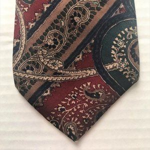 Carlo Palazzi Silk Tie Blue Teal Burgundy 65"